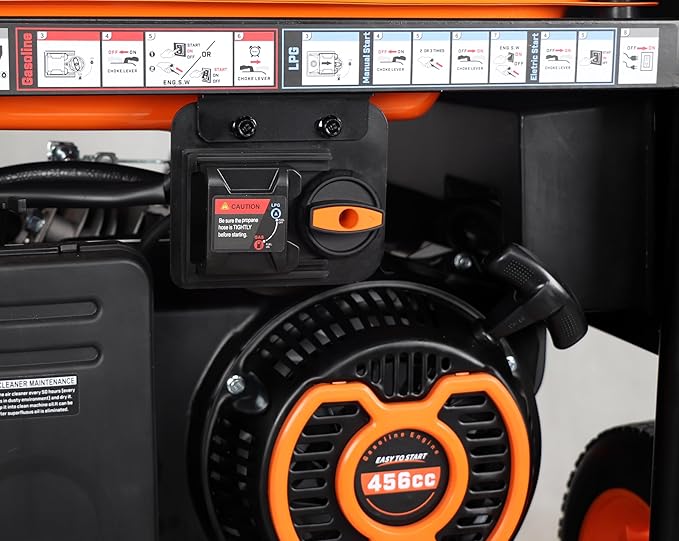 11000 Watt Dual Fuel Portable Generator Home Back Up, Emergercy, RV & Camping Electric Start Gas or Propane