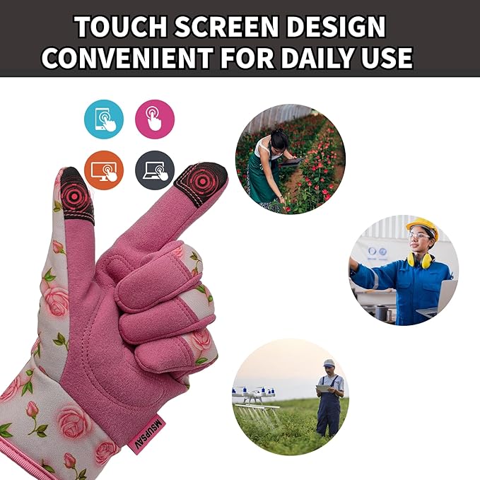 Thorn Proof&Puncture Resistant Gardening Gloves with Grip,Garden Glove for Women, Leather Yard Work Gifts