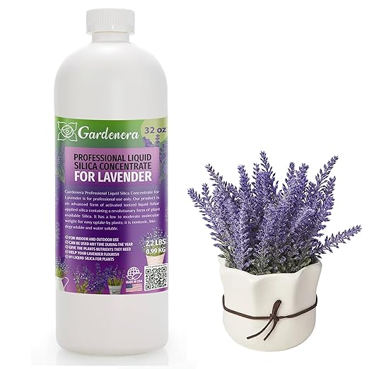 𝐏𝐑𝐎𝐅𝐄𝐒𝐒𝐈𝐎𝐍𝐀𝐋 Liquid Silica Plant Supplement - 32oz - Lavender Plants Liquid Silica Boost Fertilizer - Stronger Stems & Healthy Leaves for Indoor & Outdoor Lavender (Makes 180 Gallons)