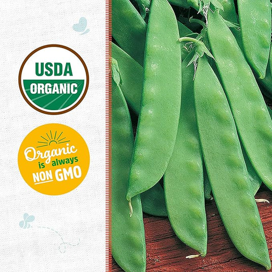 Back to The Roots 100% Organic Heirloom Seeds - Snow Pea Value Pack (16.8g Total)
