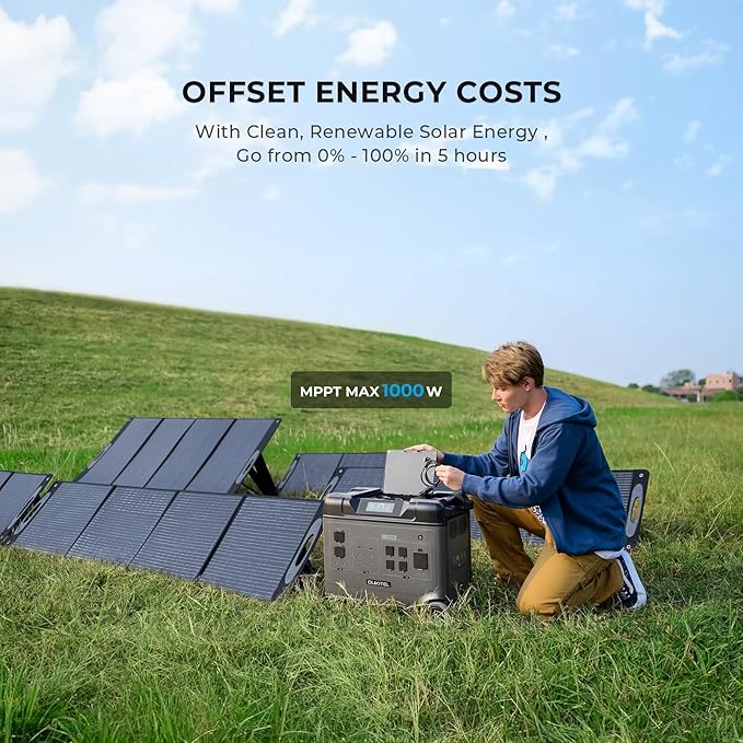 OUKITEL (2025 New) Power Station P5000 Pro With 2 * 400W Solar Panel, 5x3600W AC Output (6000W Surge),5120Wh Large Capacity Solar Generator,1000W MPPT Solar for Emergency, Home Backup, Camping