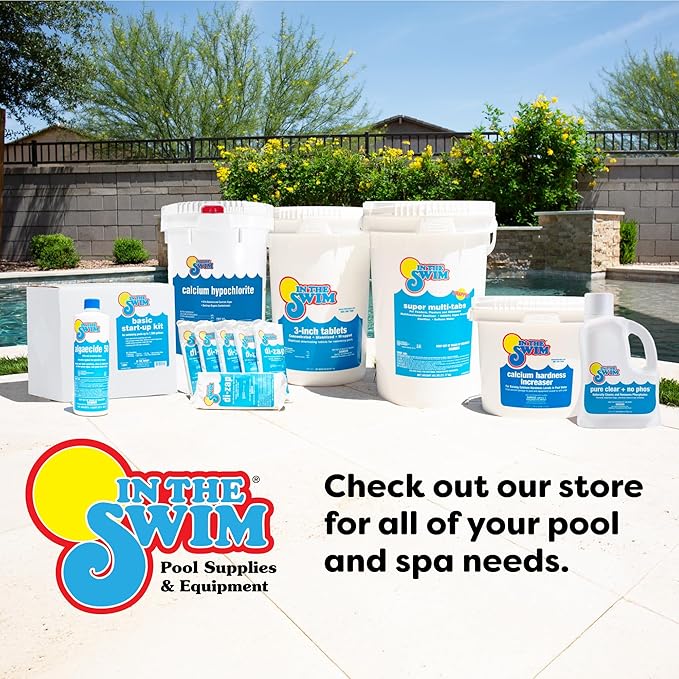 In The Swim Chlorine and Shock Bundle for Sanitizing Swimming Pools – Includes 10 Pound Bucket of 4-Inch Chlorine Sticks and 6 x 1 Pound Bags of 68% Cal-Hypo Pool Shock