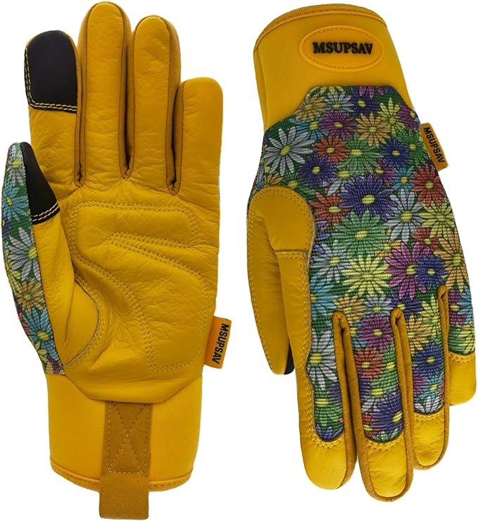 Thorn Proof&Puncture Resistant Gardening Gloves with Grip,Garden Glove for Women, Leather Yard Work Gifts