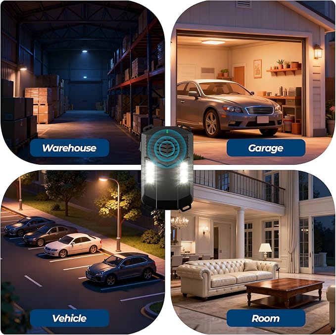 Ultrasonic Repellent Mouse for Cart- Under Hood Battery Powered Plug-in Device, Repels Mice, Rats & Squirrels from Vehicle Engine, Garage, Indoor Outdoor Areas - 2 Pack