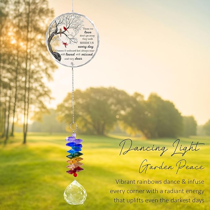 GIFTELIX Memorial Suncatcher - Sympathy Gift for Loss of Loved One - Crystal Rainbow Maker - Bereavement Keepsake - Hanging Crystal Decor - Loss of Family Friend Pet - Suncatcher Ornament