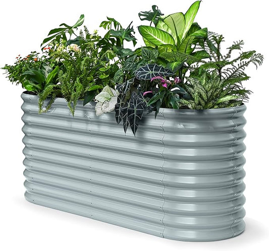 30" Extra Tall Galvanized Raised Garden Bed, 6x2x2.5 ft Metal Planters for Outdoor Plants, Heavy Duty Flower Bed Deep Root for Vegetable, Garden Bed Outdoor Large Planter Box - Brooklyn Grey