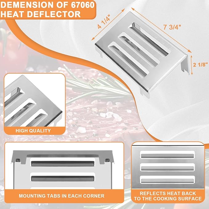 Grill Parts for Weber Spirit 2 Grill Parts GS4 Spirit II E310 E320 S310 S320 Replacement for Weber GS4 Spirit 2 Flavorizer Bars 7636 67046, Burner Tube 67025 67103 69787 & Weber Heat Deflector 67060