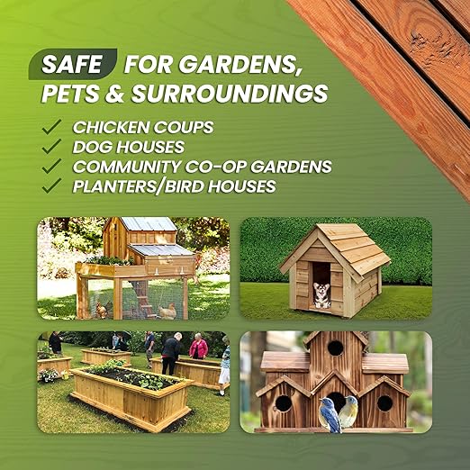 32oz Garden Box Sealer - Covers 37.5 to 187.5 sq ft., Ideal Garden Bed Sealer - Wood Waterproofing, Food Safe Sealant - Wood Sealant That Protects Against Sun, Water & Weather Damages