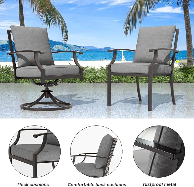 Outdoor Dining Set Patio Dining Table and Chairs Set Outdoor Furniture Set (Grey, 10 Dining Set)