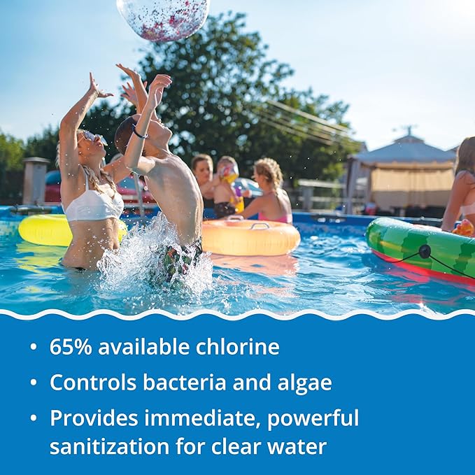 In The Swim Chlorine and Shock Bundle for Sanitizing Swimming Pools – Includes 50 Pound Bucket of 4-Inch Chlorine Sticks and 24 x 1 Pound Bags of 68% Cal-Hypo Pool Shock