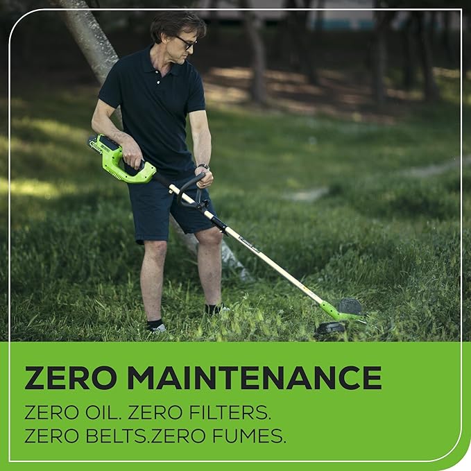 Greenworks 40V Cordless Yard Tool Combo Kit with 2.0Ah Battery & Charger – 12" Auto Feed String Trimmer and 390 CFM Leaf Blower, Lightweight Design