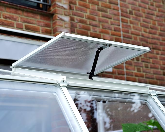 Palram Canopia Rion Sun Room 6 Ft. x 14 Ft. Solarium, Lean-to Greenhouse DIY Kit, Attach to House, Large Twin Wall Polycarbonate, 100% UV Protection for Porch, Patio Outdoors with Window Vent (White)