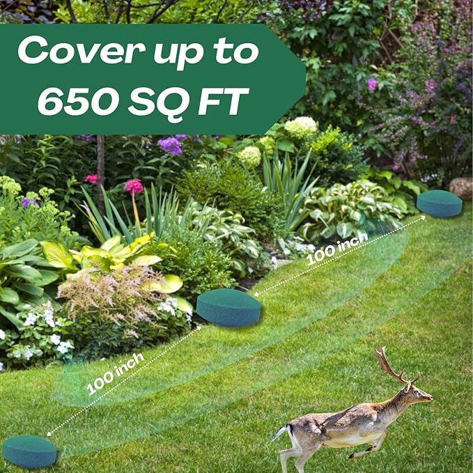 Deer & Rabbit Repellent Balls for Gardens, Plants & Trees - Outdoor Scent Deterrent with Plant Oils, Safe Around Pets, Long-Lasting 30-60 Days Protection
