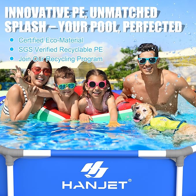 Above Ground Pool,PE Frame Deep Swimming Pool, Family Pool,Large Above Ground Pool Easy Set, Outdoor Backyard Pool for Kids, Adults,Dog 12ft x 30inch