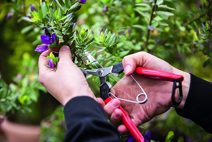 Felco F322 Pruning Snips – 9.84" Garden Clippers with Curved Blade & Rounded Tip | Pruning Shears for Gardening | Garden Snips and Pruners with Carbon Steel Blade, Sap Groove