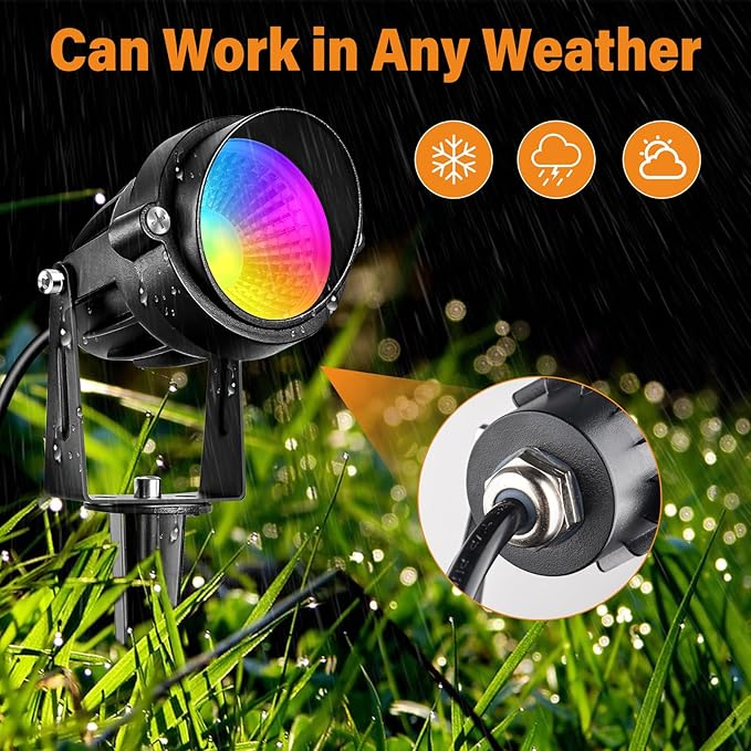 AGDJASA 10W RGBW LED Landscape Lights Spot Lights Outdoor for Yard Garden Decor Spotlight, Landscape Lighting with 16 Color Changing and Remote IP68 Waterproof (10)
