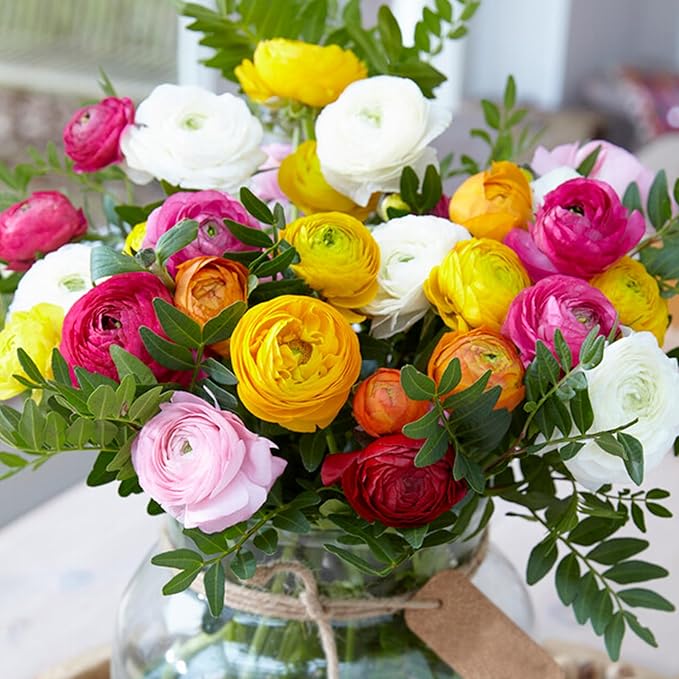Garden State Bulb Ranunculus Mixed Flower Bulbs, 7/8cm, Fall Planting (Bag of 100)