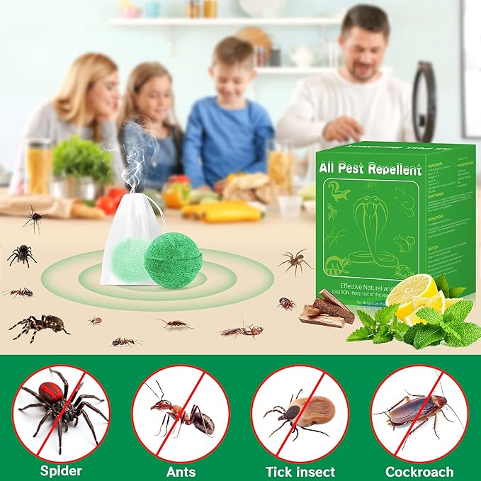 Spider Repellent for Indoor Outdoor Use, 24Pack Natural Peppermint Oil Spider Deterrent for House Garage to Get Rid of Moth Spiders Mice Roaches, Squirrels, Ants, Safe & Non-Toxic