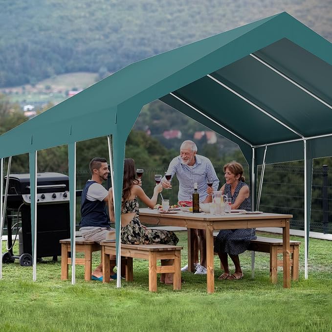 13 X 20FT Heavy Duty Carport, Portable Garage Shelter, Portable Car Tent Garage Waterproof UV-Resistant for Car, Truck