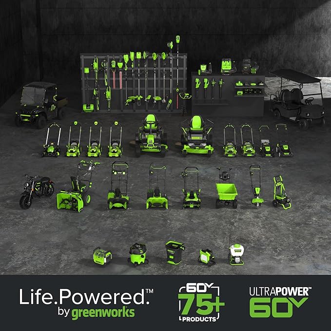Greenworks 60V 17" Brushless Cordless Push Lawn Mower, 2-in-1 Mulching/Bagging, 4.0Ah Battery and 3A Charger(40min Runtime)