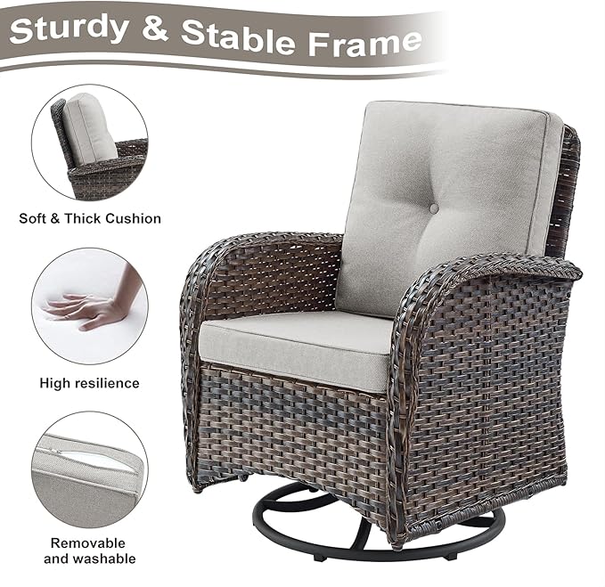 HUMMUH 9-Piece Outdoor Patio Furniture PE Wicker Patio Conversation Set,High Back Patio Couch with Ottomans Coffee Tables Outdoor Chairs for Backyard,Porch,Deck