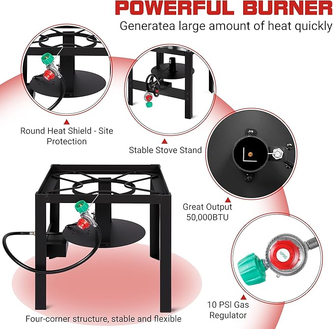 OT1001 Seafood Boil Kit, Featuring a Propane Burner, Propane Regulator, and a 100QT Pot with Basket, Built for Heavy-Duty Outdoor Use for Hotel Catering,Crawfish Boil Party,Community Event