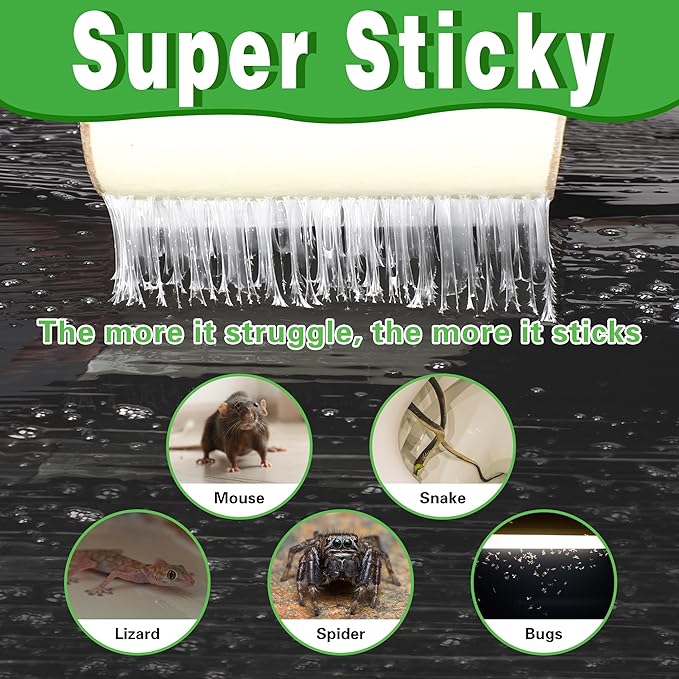 6 Pack 47 x 11 Mouse Glue Traps, Large Super Sticky Rat Glue Traps, Anti Slip and Pet Friendly, Peanut Scented Mice Sticky Board That Work for Home Indoor Outdoor Restaurant Kitchen Office
