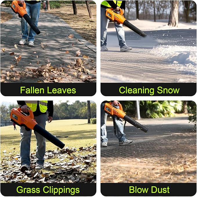 Aoypalp Leaf Blower Cordless with Battery - 40V Powerful Electric Leaf Blower, 600CFM &180MPH and Variable-Speed with 7.5Ah Battery and Charger for Lawn Care, Patio, Dust, Blowing Leaves (Orange)