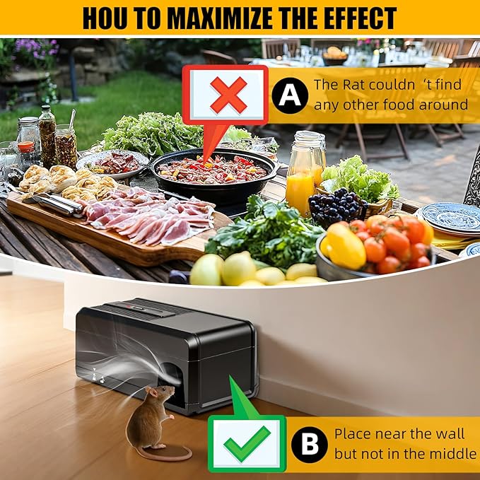 2 Pack 2025 Upgraded Electronic Mouse Trap,Electric Mouse Trap Zapper,Mice Traps for House Indoor Kill, Reusable and No Touch Mice Rat Mouse Control for Indoor Outdoo Use