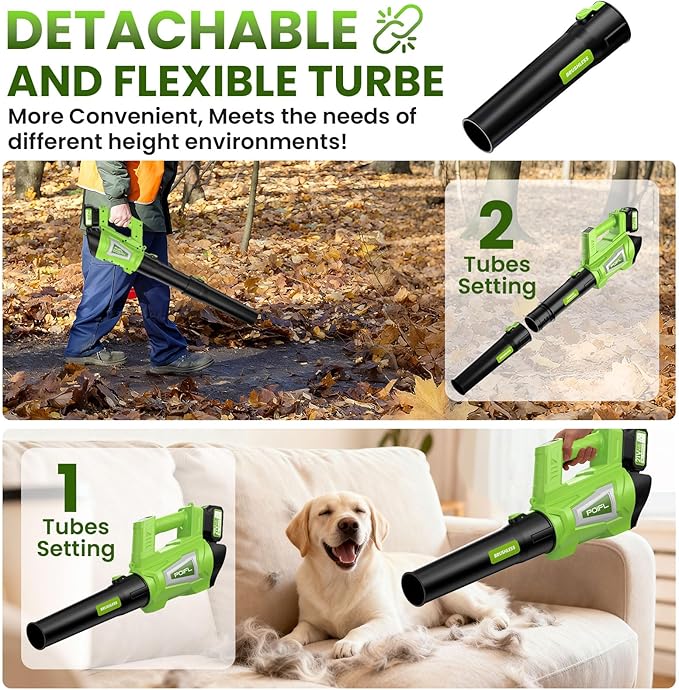 Leaf Blower Cordless, 750CFM 240+MPH Brushless Powerful Electric Leaf Blower with 2x4.0Ah Batteries & Fast Charger,Shoulder Strap,6-Speed Modes,Lightweight Leaf Blowers for Lawn Care Leaves Dust Snow