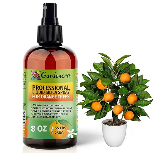 𝐒𝐔𝐏𝐄𝐑𝐈𝐎𝐑 Liquid Silica Boost Fertilizer and Supplement Spray for Orange Trees – Pre-Mixed, Ready-to-Use Liquid Silicon Plant Superfood Mist for Indoor & Outdoor Plants – 8oz
