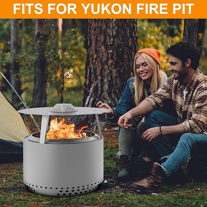 Fire Pit Heat Deflector for Solo Stove Yukon 27" Accessories, Portable Heat Diffuser for Solo Yukon & 27" Other Firepit for Firepit Captures & Redirects Warmth 304 Stainless Steel with Carrying Handle