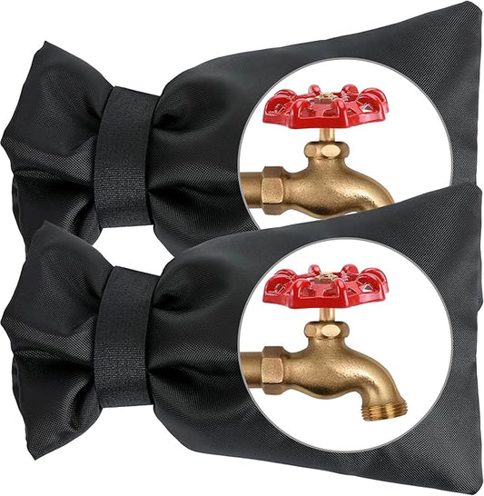 Outdoor Faucet Covers for Winter,2 Pack Faucet Cover Freeze Protection,Insulated Anti-freeze Waterproof Material,Reusable Faucet Cover Socks for Various Faucet Spigot,Pipe,Garden Hose Bib