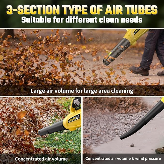 VERVEWAVE 40V Leaf Blower Cordless with 2 X 5.0Ah Batteries and Charger, 40V Powerful Brushless Motor Up to 680CFM Blower for Lawn Care, 4-Variable Speed Turbo Mode with Power Boost