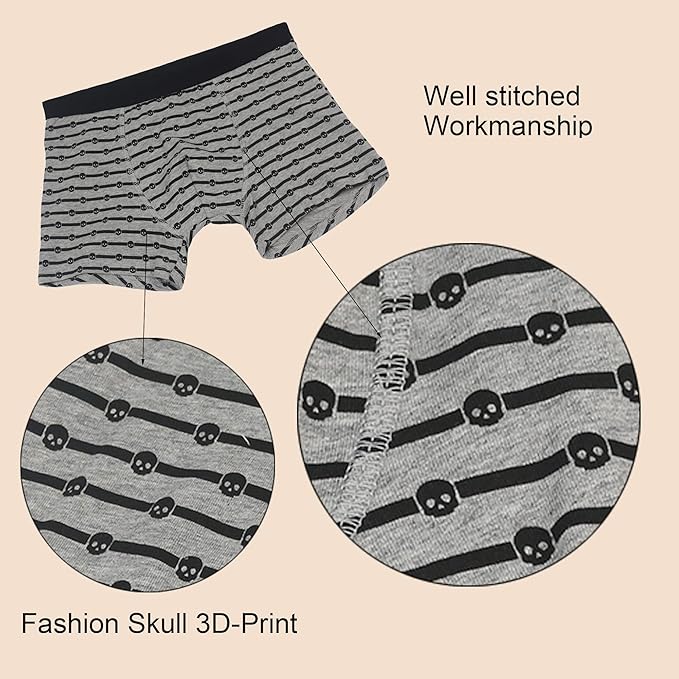 Boys Underwear Printed Boxer Briefs,Moisture Wicking Breathable,Assorted 10-Pack 1604
