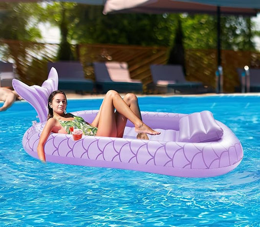 HeySplash Pool Lounger Float for Adult, Inflatable Pool Floats Bed Cooling Contour Lounger Rafts, Water Rafts for Lake, Outdoor Beach Pool Party