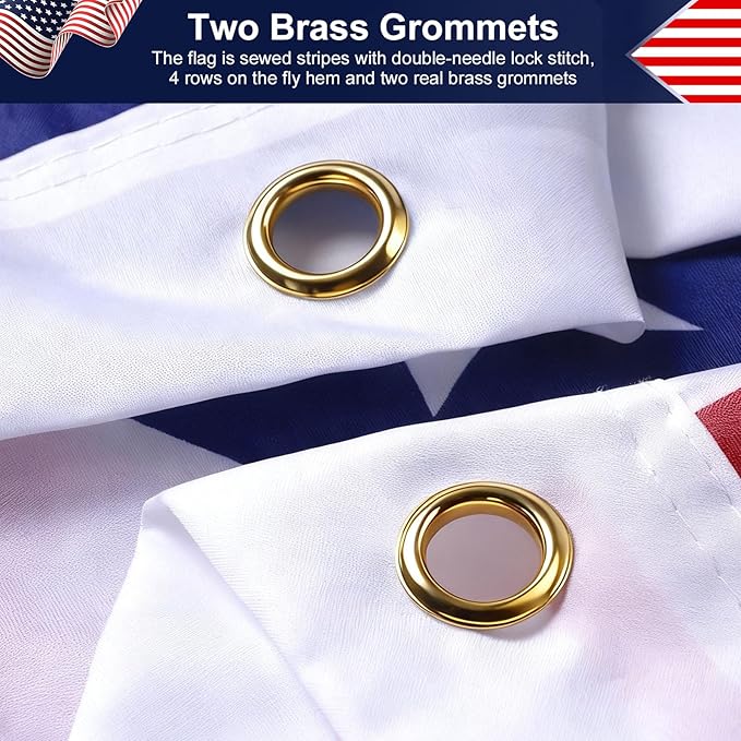 American Flag 420D 3×5 FT Outdoor - Heavy Duty Embroidered US Flag with Sewn Stripes | Fade Resistant Nylon for High Wind & All Weather | Brass Grommets