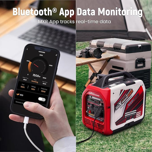 maXpeedingrods 4000 Watt Inverter Generator Portable, Bluetooth® App Remote Data Monitor, RV Ready, Gas Powered Generator with CO Alarm for Outdoor Camping, Home Backup