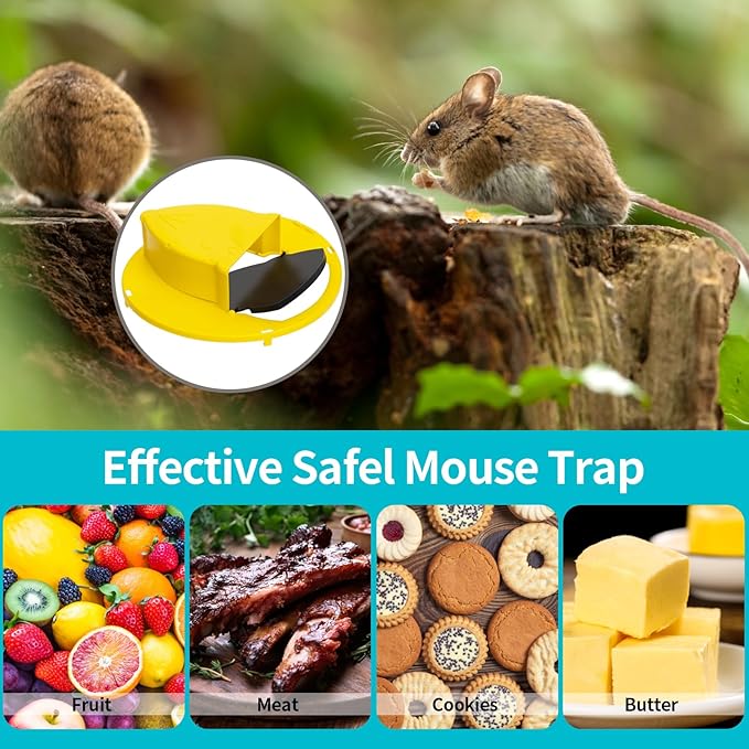 2PACKS Mouse Trap Bucket Adapted to 5 Gallon Bucket Lid Rat Trap Comes with Mouse Catching Stickers Automatic Reset for Indoor Outdoor Use Reusable