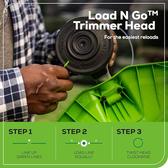 Greenworks 60V 16" Brushless Cordless String Trimmer, Attachment Capable, Load N’ Go Line Head, Shoulder Strap Included, 4.0Ah Battery & Charger, 4-Year Warranty