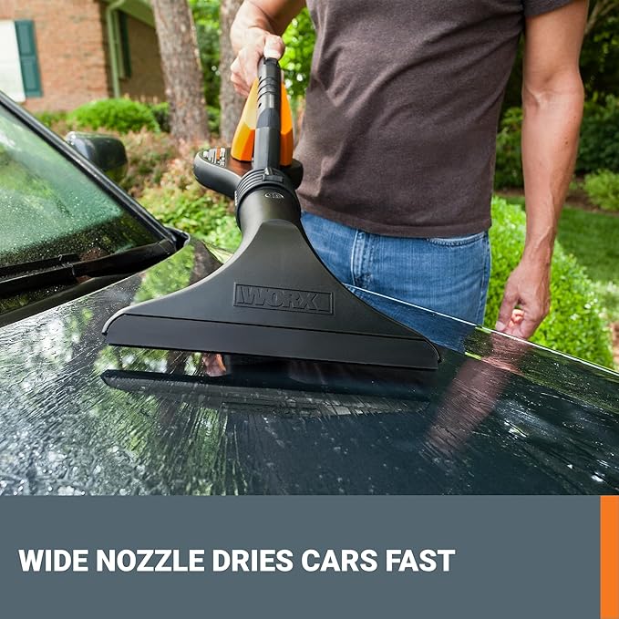 WORX Cordless Leaf Blower, Electric Blowers for Lawn Care with 120 MPH & 3.5 LBS, Long Nozzle Design for Narrow Spaces with Cleaning Attachments, Battery & Charger Included, WG545.1