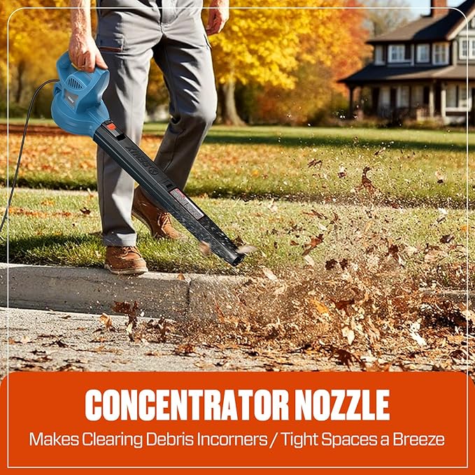 SENIX 6 AMP Handheld Electric Leaf Blower, Up to 260 CFM and 155 MPH, Lightweight, 120V (BLE06-L)