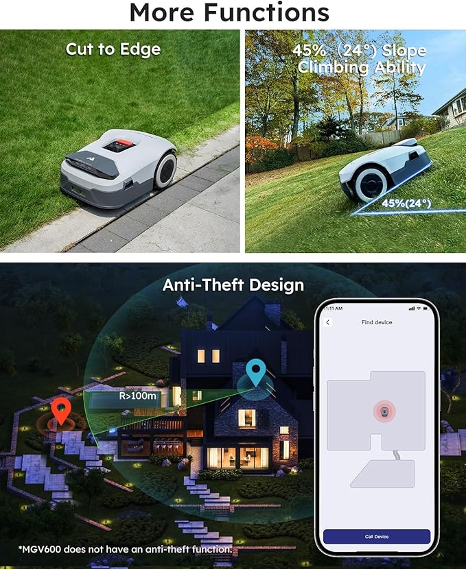 Robot Lawn Mower NO Wire - 0.84 Acre, Full Band RTK+4-Eye Vision Robotic Lawnmower, Automatic Mapping, 30 Multi-Zone Management, Accurate Obstacle Avoidance, Intelligent Path Planning, APP Control