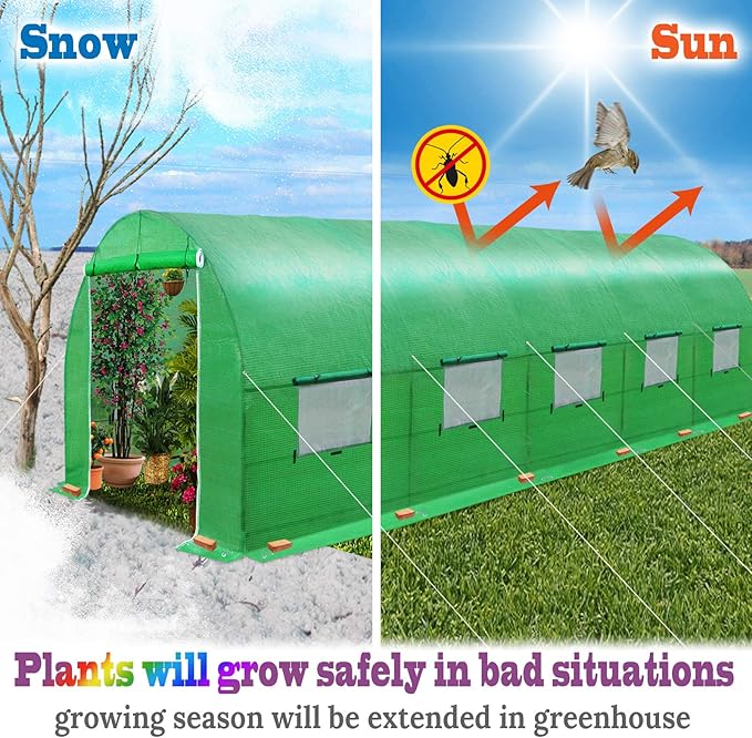 BenefitUSA Replacement Cover for Greenhouse (24.6'x10'x7')