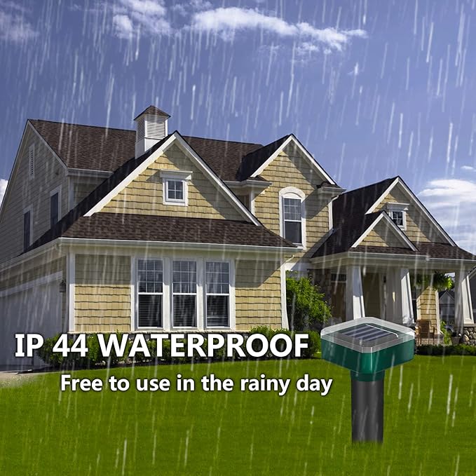 Snake Repellent for Yard & Outdoors - Solar-Powered Sonic Snake Deterrent Devices, Waterproof, Pet Safe Rattlesnake Repellent (8)