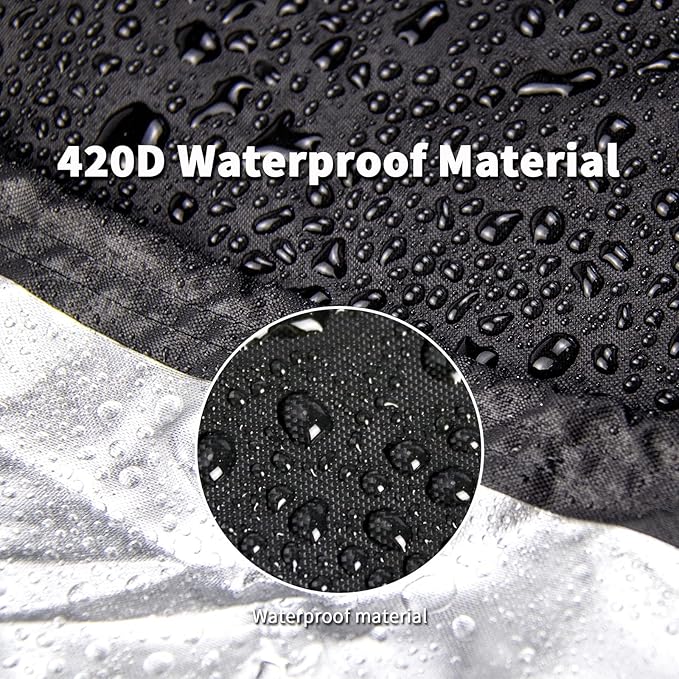 Propane Deep Fryer Cover for 18QT Fish Fry, Heavy Duty Waterproof Seafead Boil Pot Cover for Double Deep Fryer with 2 Baskets for Outdoor Cooking, 18"W x 14"D x 15"H