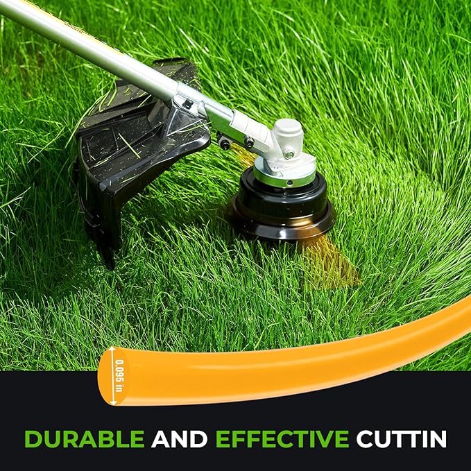 String Line 0.08" Orange for String Trimmer 100Ft for Gas and Electric Grass Trimmer and Brushcutters, Fits Most Standard Models