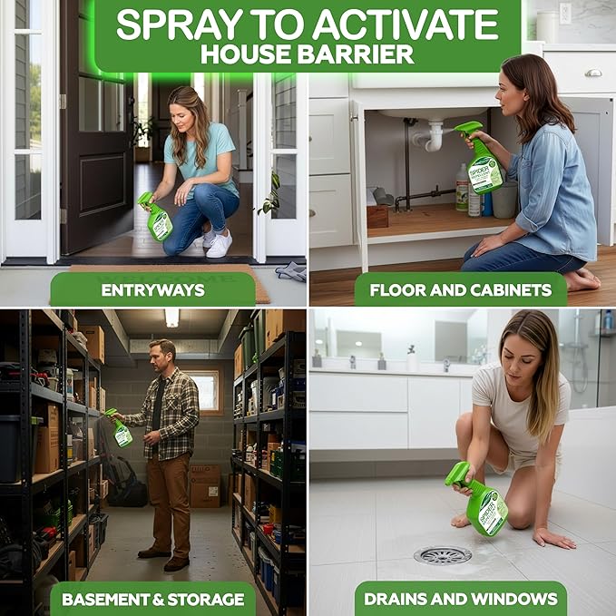 Spider Repellent – Natural Peppermint Oil Spider Spray for Indoor & Outdoor Use – Spider Killer & Repellent for Home – Safe for Kids & Pets Pest Control Solution (16oz)