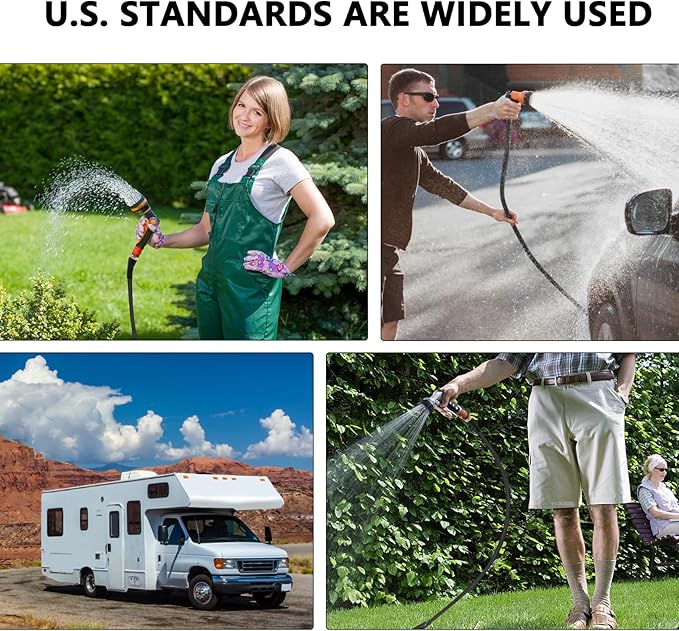 ACOVER Anti-Kink 100FT Non-Expanding Garden Hose, Flexible and Tough, Lightweight and Sturdy for Outdoor, Yard, Lawn, Car Wash, Marine, and Camper Use,and All-Season Use. U.S Standards Brass Fitting