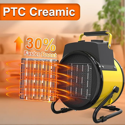 Outdoor Heater for Patio, 1500W Electric Garage Outdoor Heaters with 3 Modes, 3s Fast Heating, with Overheat Protection, Electric Space Heaters for Patio, Garage, Greenhouse, Office